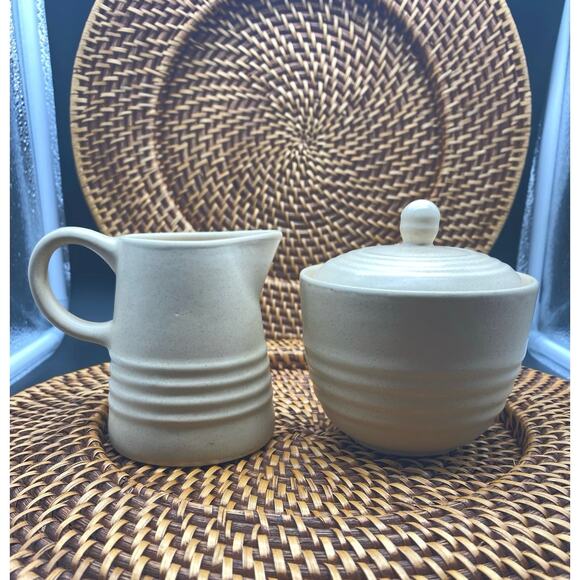 Beige Gibson‎ Cream and sugar set - Picture 1 of 7
